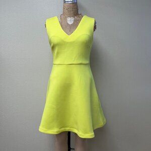 NWOT Hypr Neon Yellow Open Back Neoprene Dress Size Large